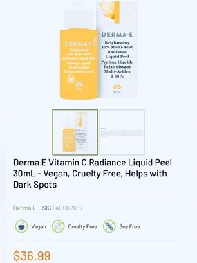 New sealed Vitamin C Radiance Liquid Peel – Brightening 30 mL